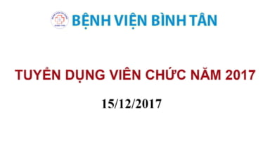 Bệnh viện quận Bình Tân tuyển dụng viên chức
