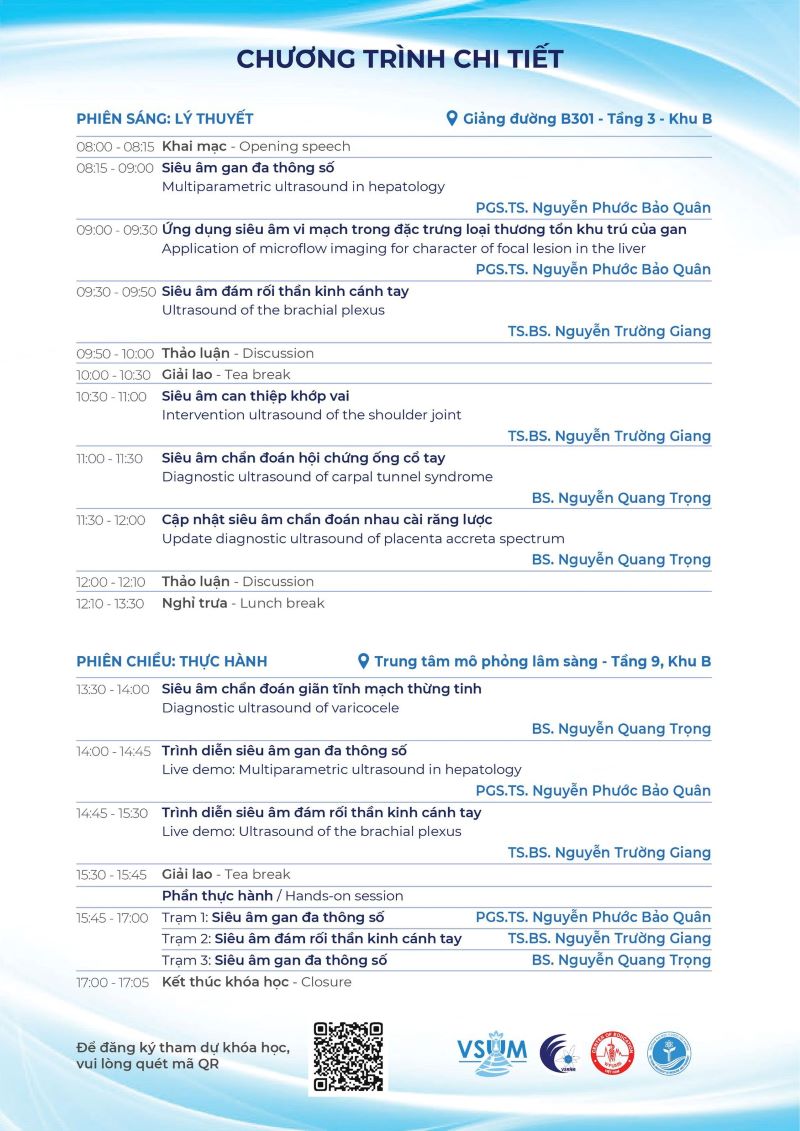 CME Sieu am gan va sieu am co xuong khop - chuong trinh chi tiet