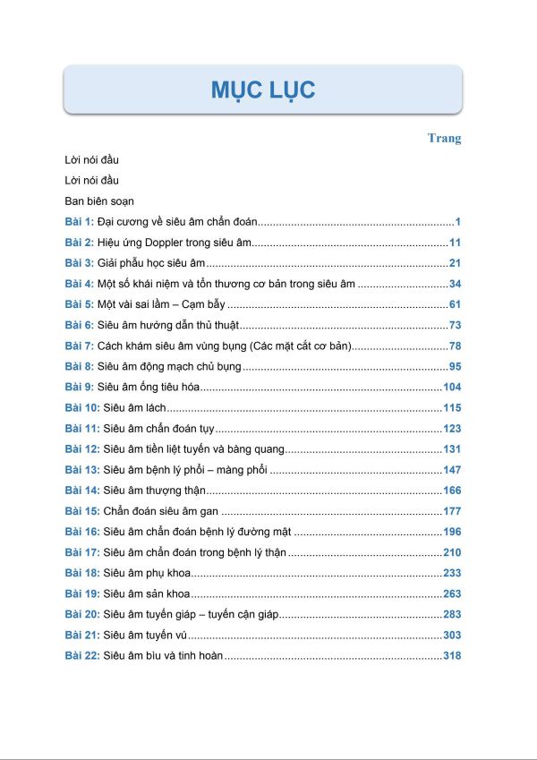 Sieu am Tong quat Benh vien Cho Ray - Muc luc